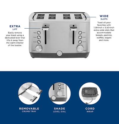 GE 4 Slice Toaster Stainless Steel G9TMA4SSPSS - Best Buy GE 4 Slice Toaster Stainless Steel G9TMA4SSPSS - Best Buy