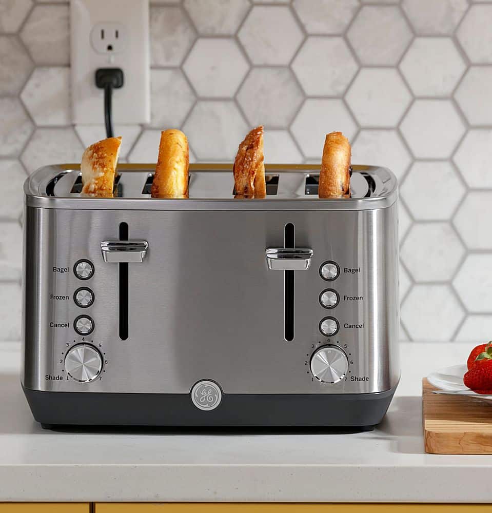 Alt View 20. GE - 4-Slice Toaster - Stainless Steel.