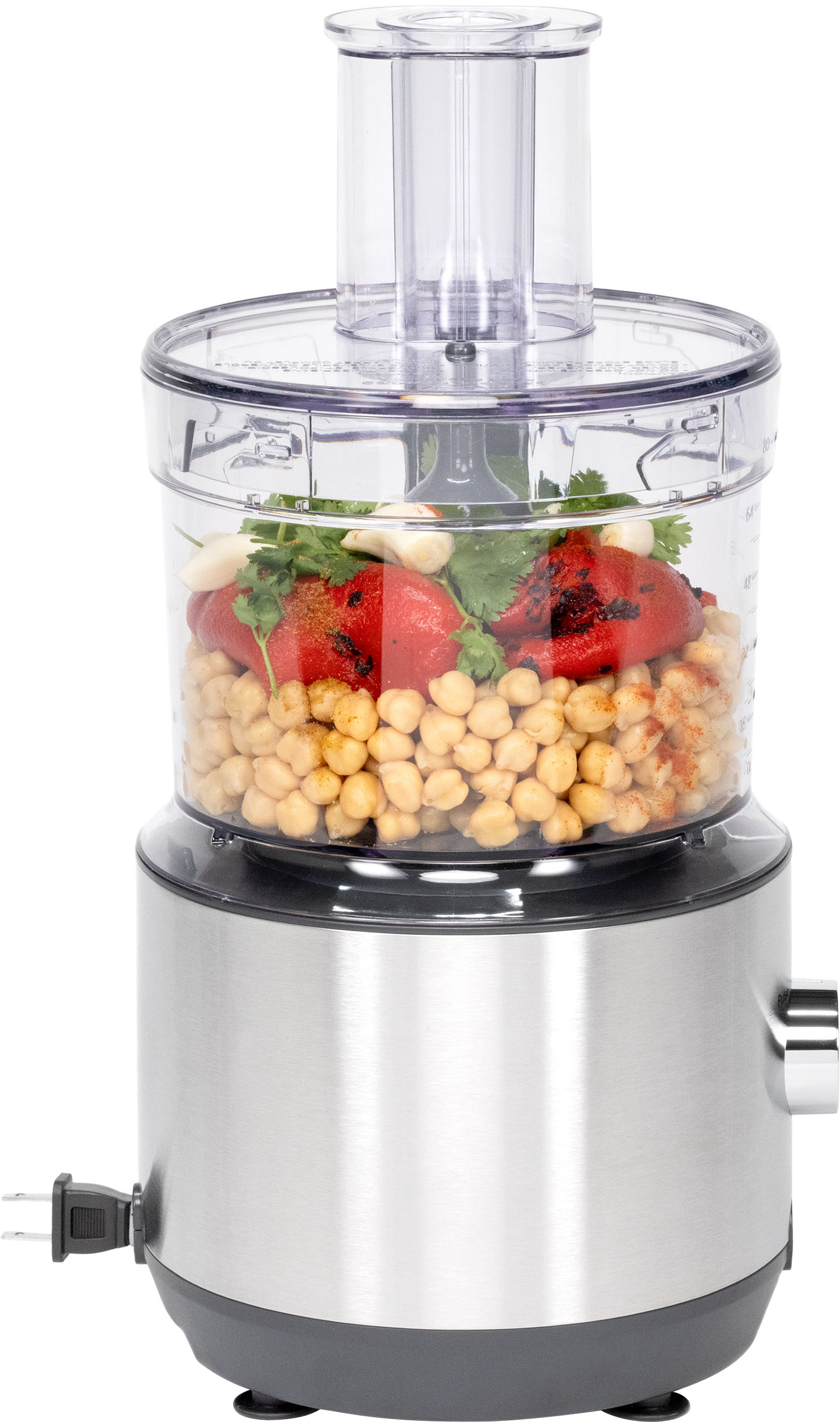 Left View: GE - 12-Cup Food Processor - Stainless Steel
