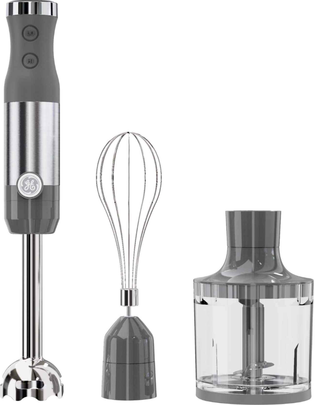 GE - Immersion 2-Speed Handheld Blender (4 Piece Set) - Stainless Steel - Front_Zoom