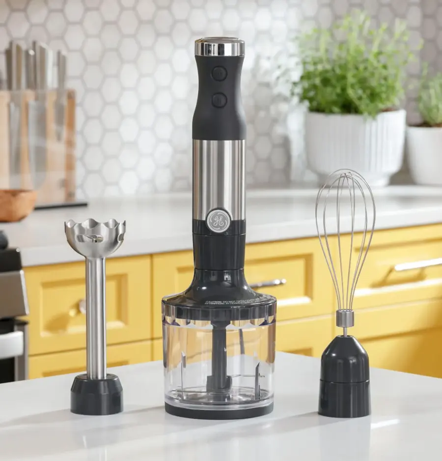 Alt View 27. GE - Immersion 2-Speed Handheld Blender (4 Piece Set) - Stainless Steel.
