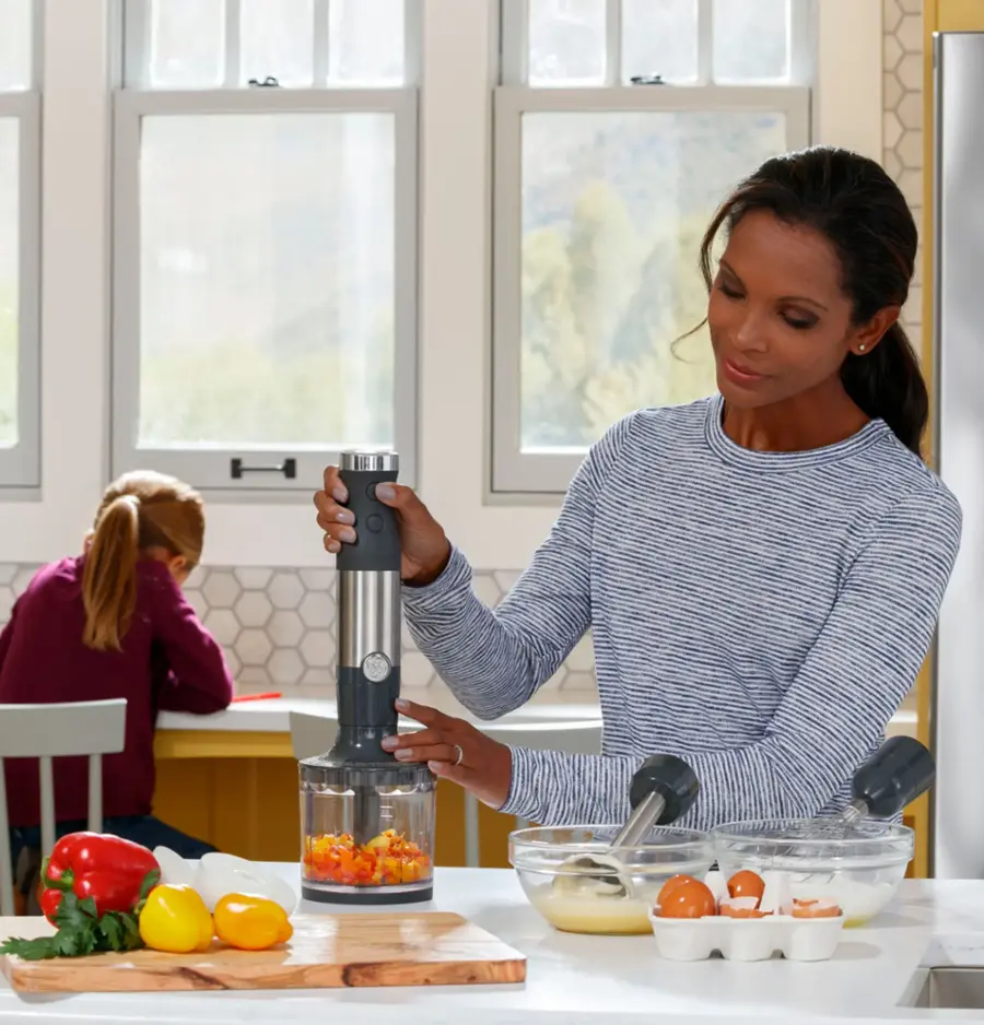 Alt View 28. GE - Immersion 2-Speed Handheld Blender (4 Piece Set) - Stainless Steel.