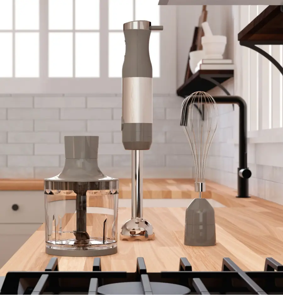 Alt View 29. GE - Immersion 2-Speed Handheld Blender (4 Piece Set) - Stainless Steel.
