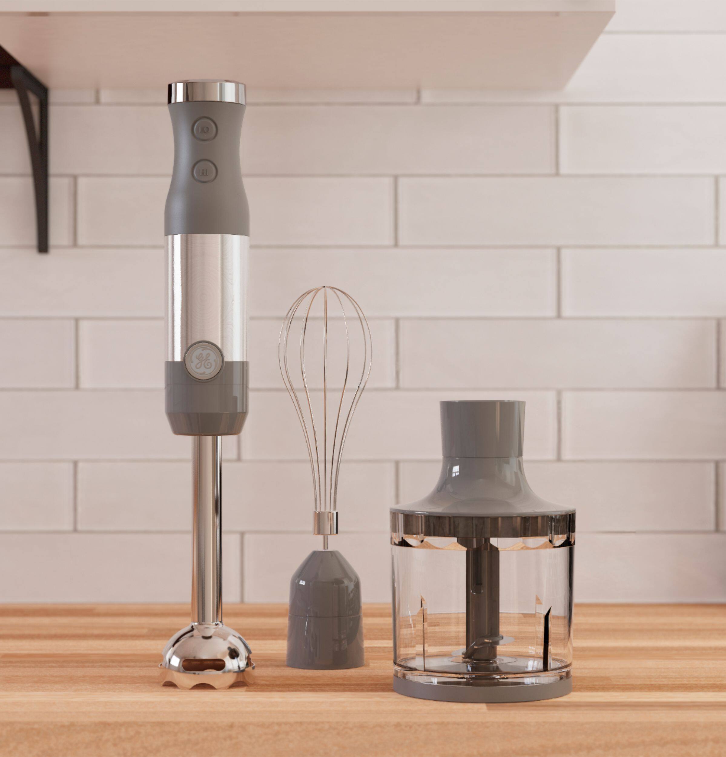 Alt View 30. GE - Immersion 2-Speed Handheld Blender (4 Piece Set) - Stainless Steel.