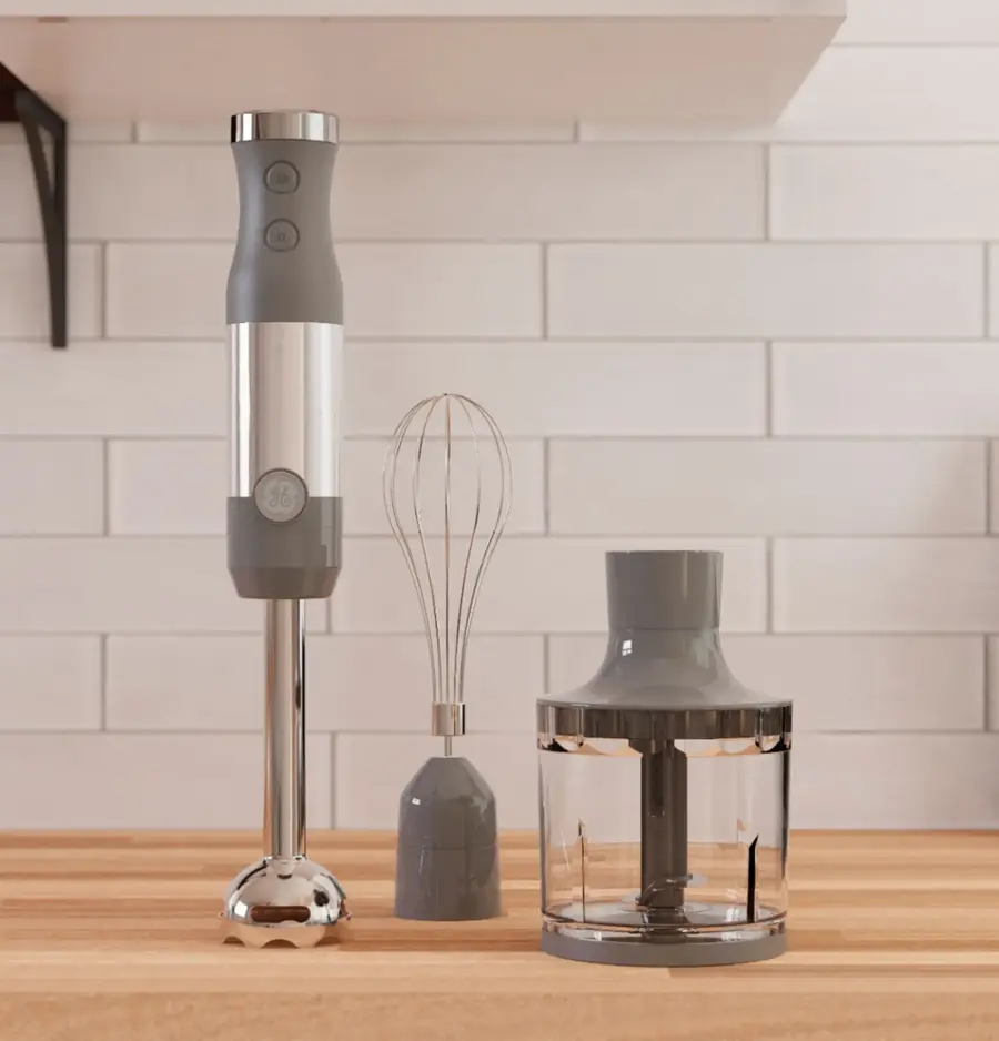 Alt View 30. GE - Immersion 2-Speed Handheld Blender (4 Piece Set) - Stainless Steel.