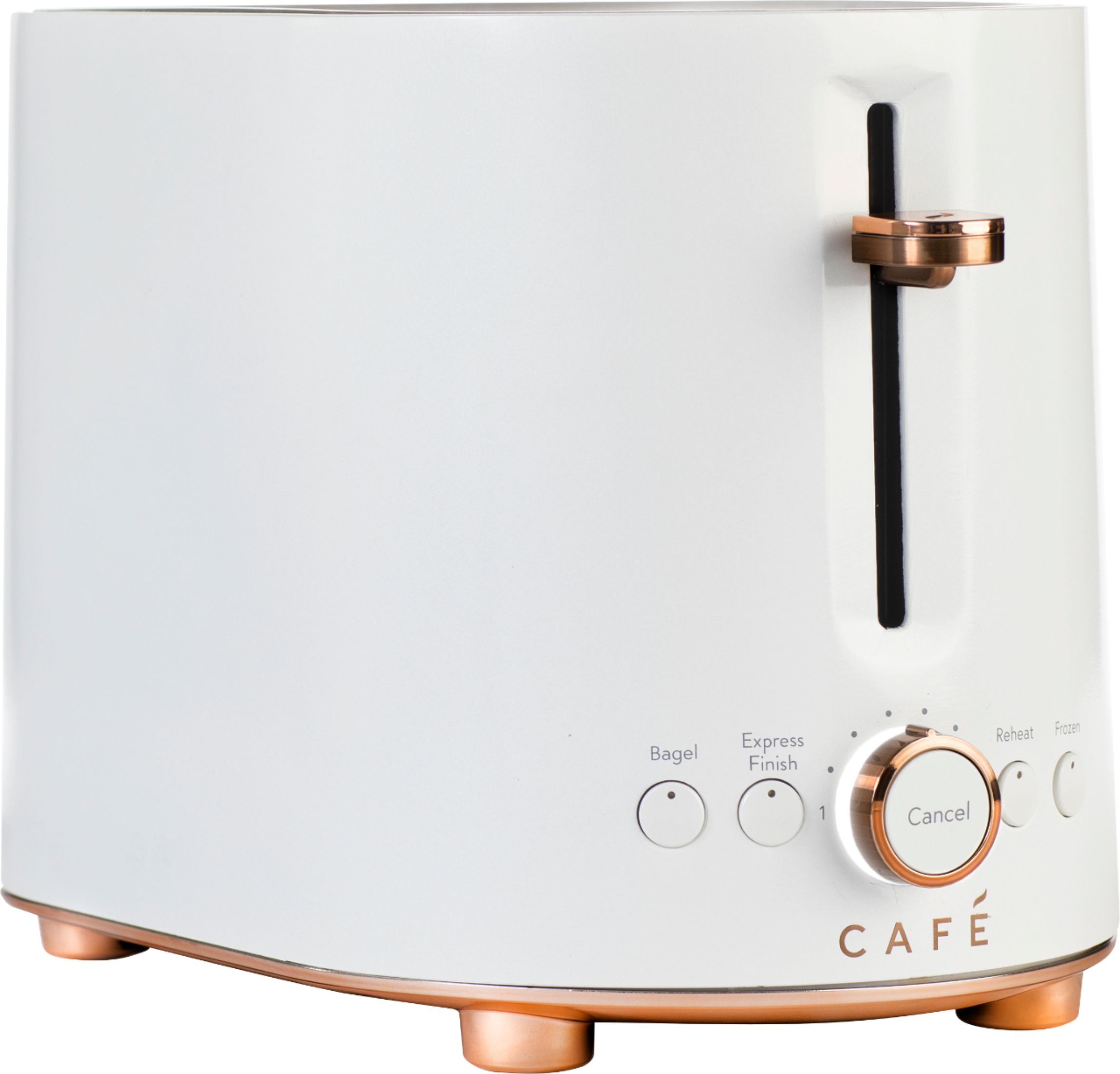 Left View: Café - Specialty 2-Slice Toaster - Matte White