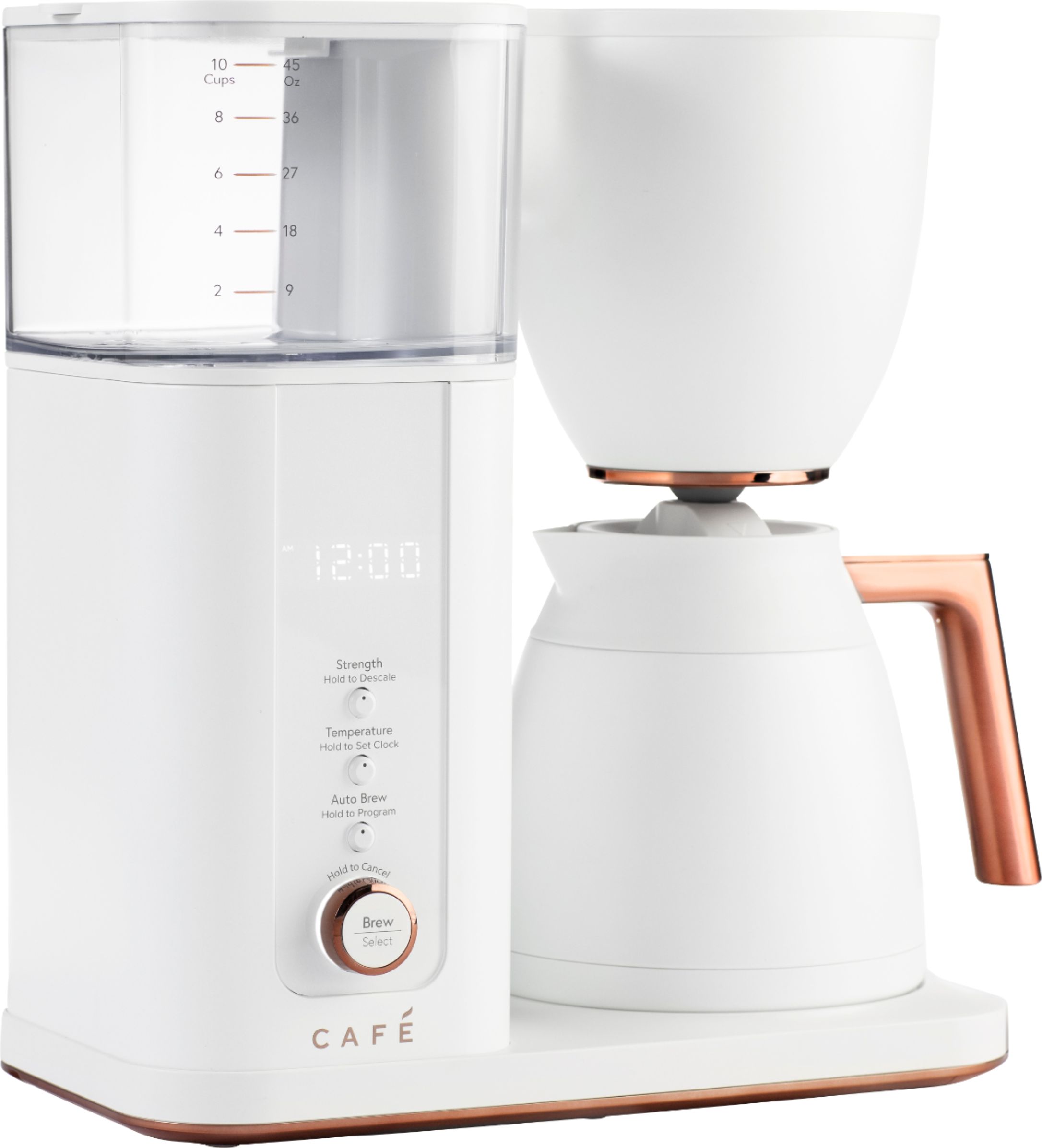 Cafe 10 Cup Matte White Specialty Drip Coffee Maker with Insulated