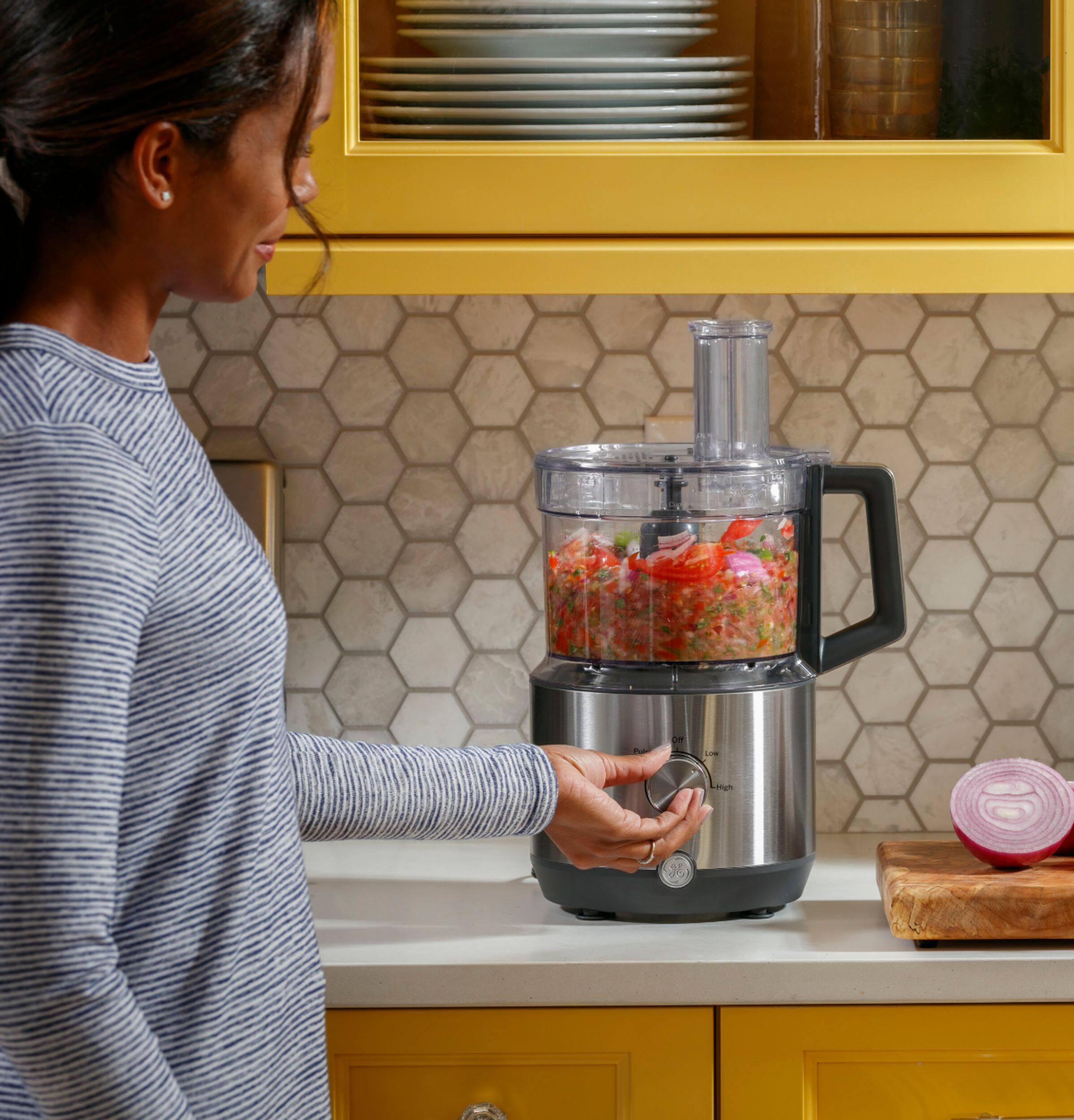 Alt View 39. GE - 12-Cup Food Processor with Accessories - Stainless Steel.