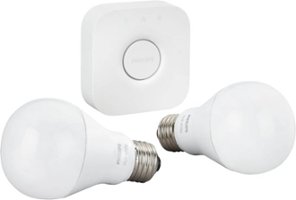 Philips - Geek Squad Certified Refurbished Hue A19 60W Equivalent Wireless Starter Kit - California Residents - White - Front_Zoom