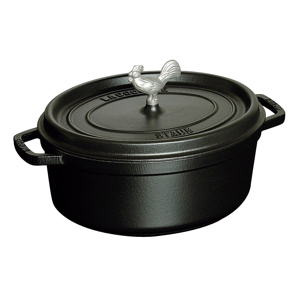 Angle View: Staub - Cast Iron 5.75-qt Coq au Vin Cocotte - Black Matte