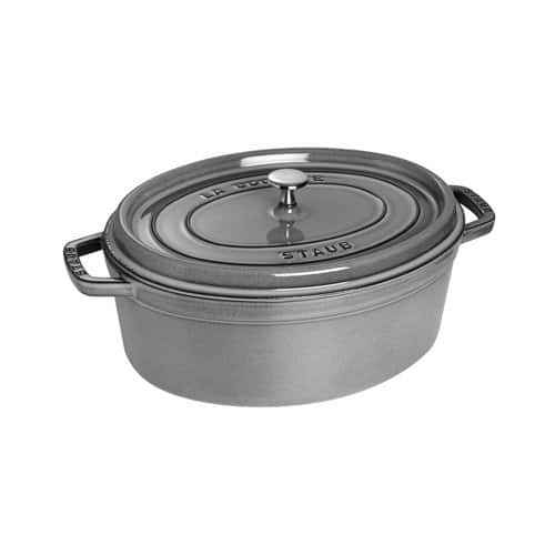 Staub - Cast Iron 7-qt Oval Cocotte - Graphite Grey