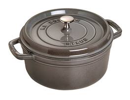 Staub - Cast Iron 9-qt Round Cocotte - Graphite Grey