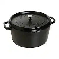 Staub - Cast Iron 13.25-qt Round Cocotte - Black Matte - Angle_Zoom