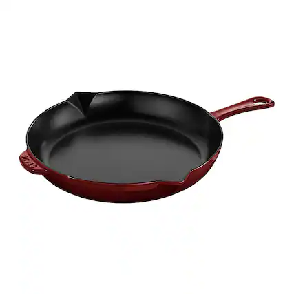 Angle. Staub - Cast Iron 12-inch Fry Pan - Grenadine.