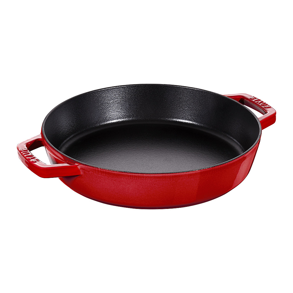 Angle View: Staub - Cast Iron 13-inch Double Handle Fry Pan - Cherry