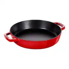Angle. Staub - Cast Iron 13-inch Double Handle Fry Pan - Cherry.