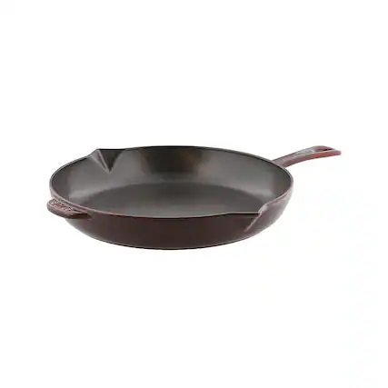 Angle. Staub - Cast Iron 10-inch Fry Pan - Grenadine.