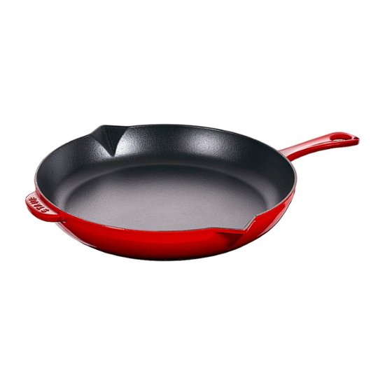 Staub Cast Iron 4.5 Quart Perfect Pan with Glass Lid - Cherry