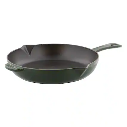 Angle. Staub - Cast Iron 10-inch Fry Pan - Basil.