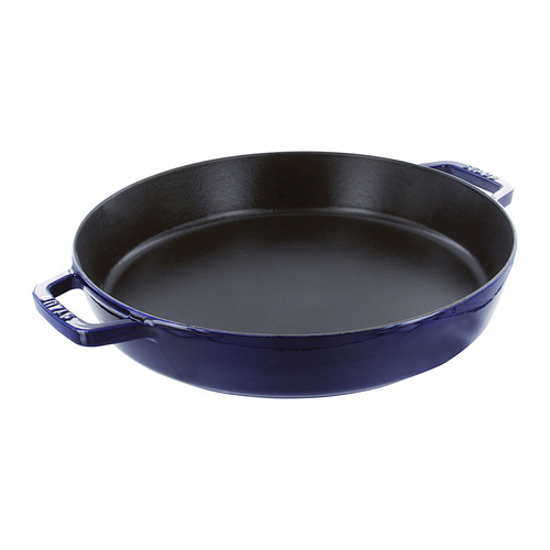 Staub - Cast Iron 13-inch Double Handle Fry Pan - Dark Blue