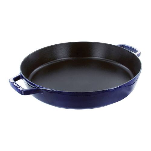 Staub - Cast Iron 13-inch Double Handle Fry Pan - Dark Blue