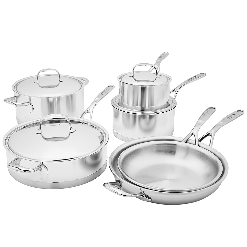 Bistro 10-Piece Stainless Cookware Set, Metallic Sold by at Home