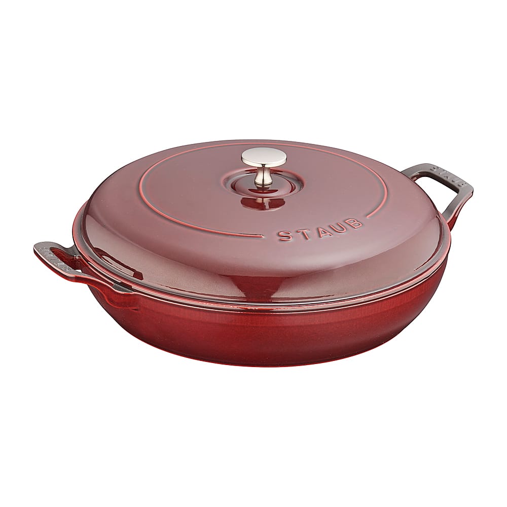 Angle View: Staub - Cast Iron 3.5-qt Braiser - Grenadine