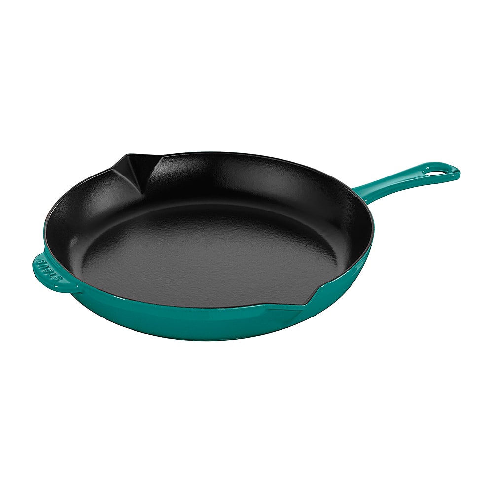 Angle View: Staub - Cast Iron 10-inch Fry Pan - Turquoise