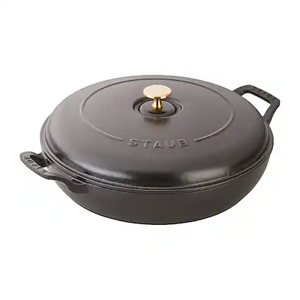 Angle. Staub - Cast Iron 3.5-qt Braiser - Matte Black.