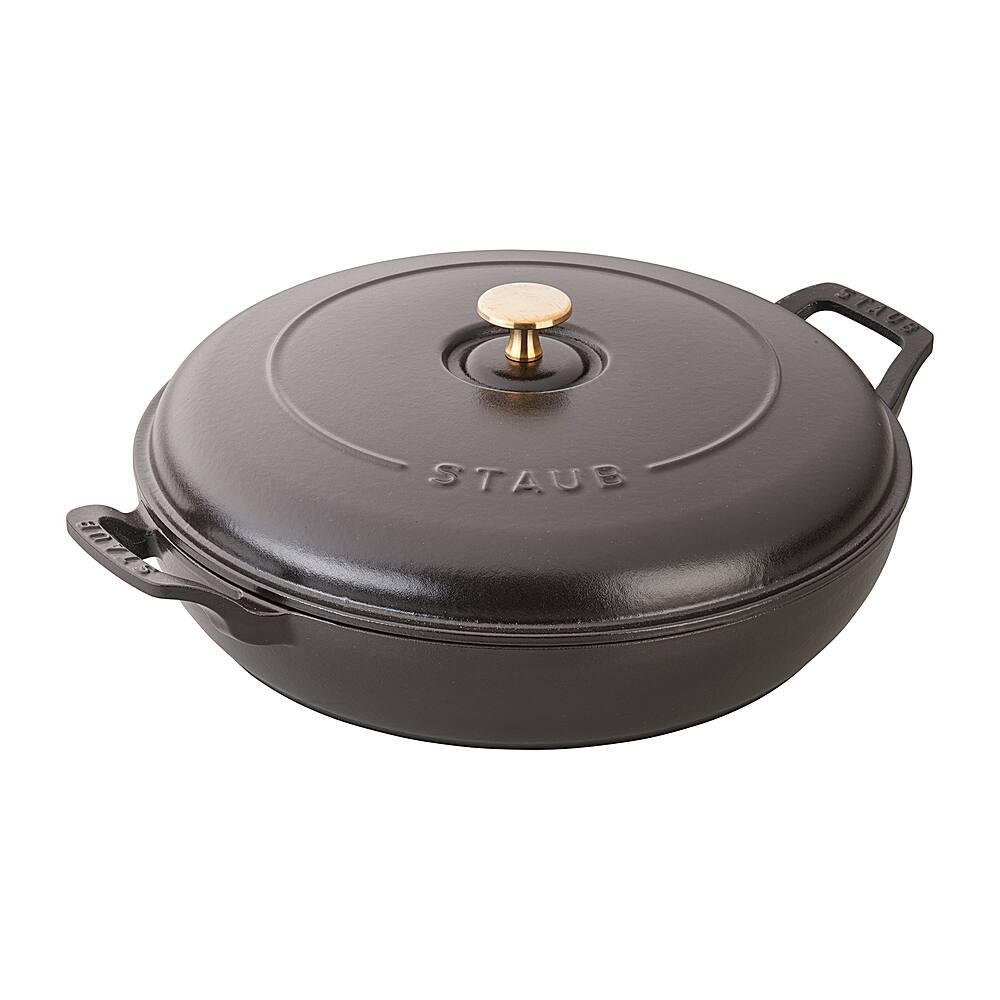 Angle. Staub - Cast Iron 3.5-qt Braiser - Matte Black.