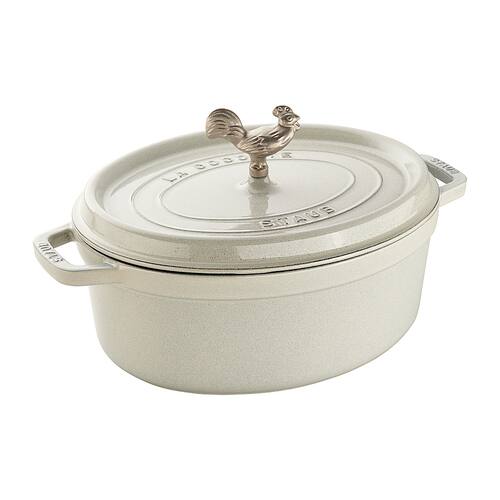 Staub - Cast Iron 5.75-qt Coq au Vin Cocotte - White Truffle