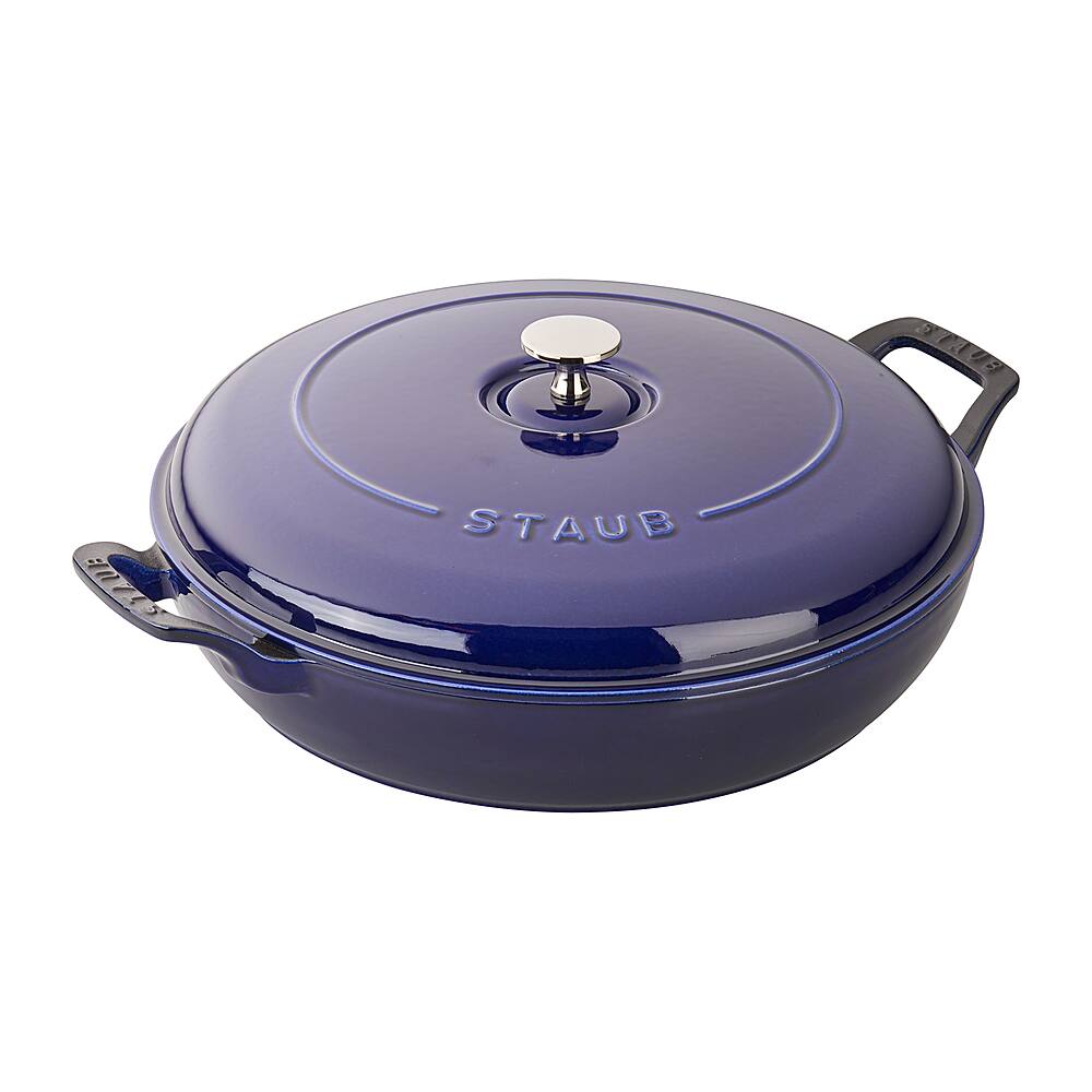 Angle View: Staub - Cast Iron 3.5-qt Braiser - Dark Blue