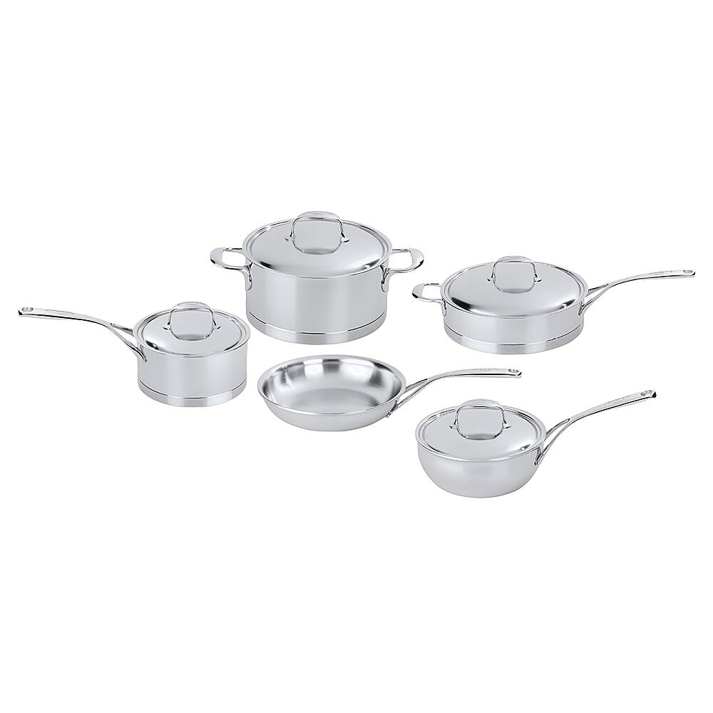 Angle. Demeyere - Atlantis 9-pc Stainless Steel Cookware Set - Silver.