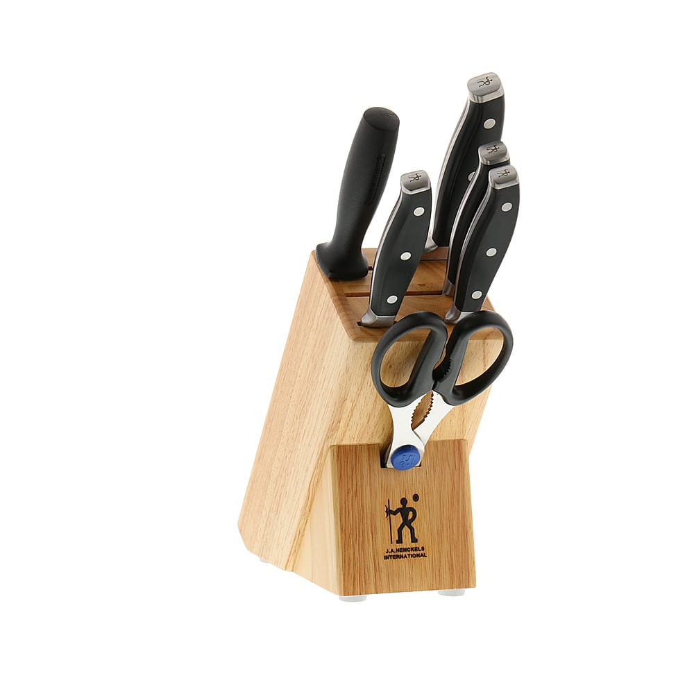 Angle View: J.A. HENCKELS INTERNATIONAL - Henckels Forged Premio 7-pc Knife Block Set - Brown