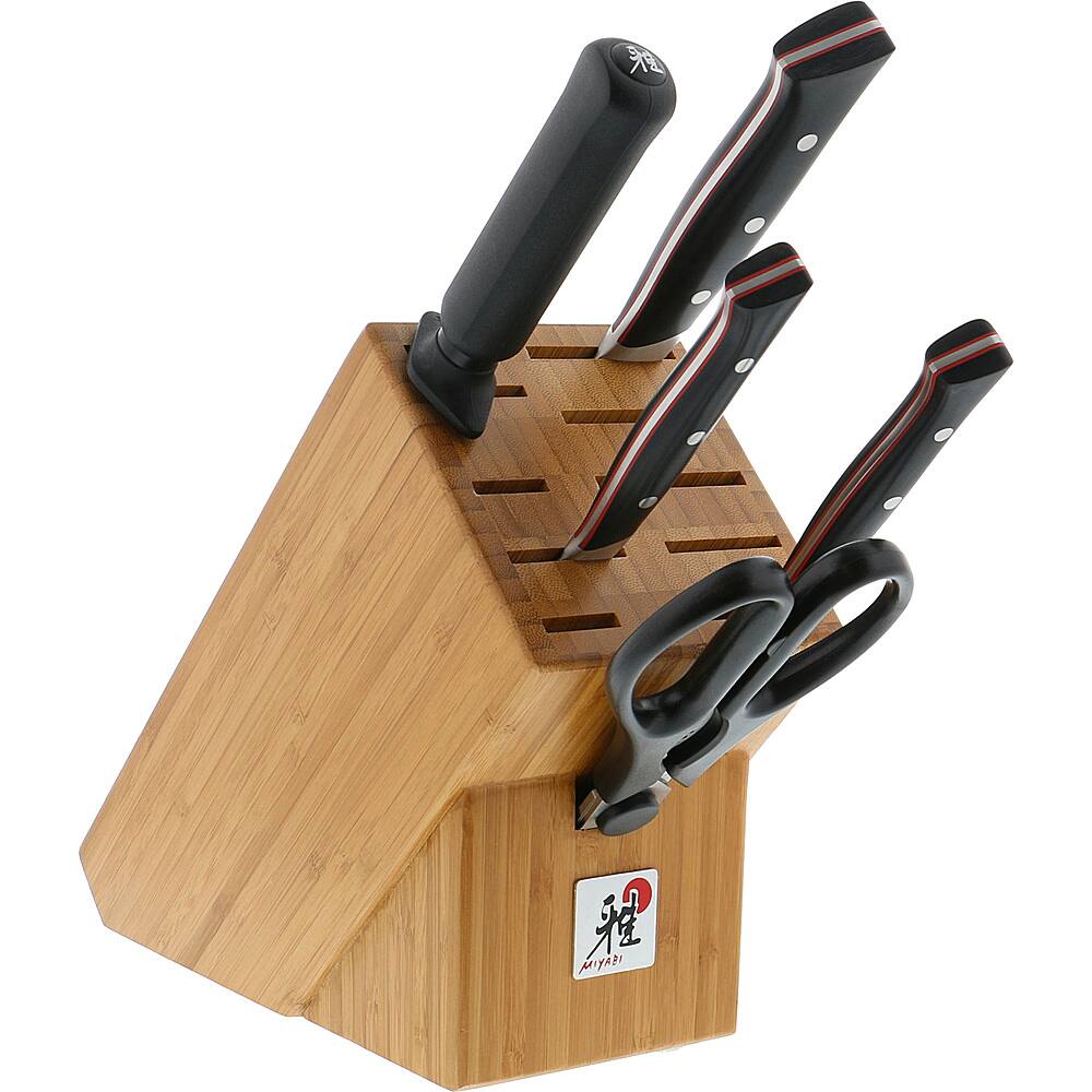 Angle View: Miyabi - Red Morimoto Edition 6-pc Knife Block Set - Brown