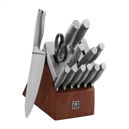 Angle. Henckels - Modernist 14-pc Self-Sharpening Block Set - Brown.