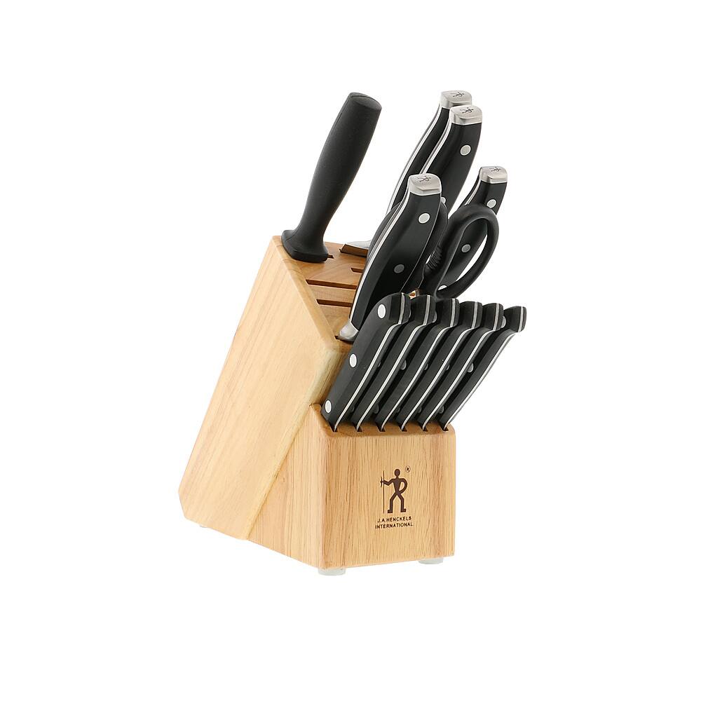 Angle View: J.A. HENCKELS INTERNATIONAL - Henckels Forged Premio 13-pc Knife Block Set - Brown