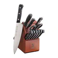 Angle. Henckels - Solution 12-pc Knife Block Set - Walnut.