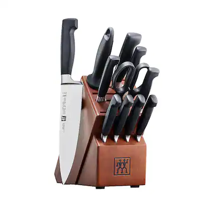 Angle. ZWILLING - Henckels Four Star 12-pc Knife Block Set - Brown.