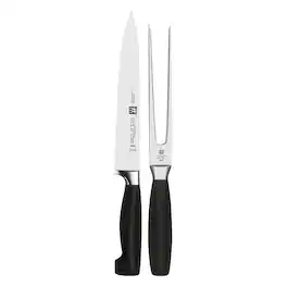 ZWILLING - Henckels Four Star 2-pc Carving Knife & Fork Set - Stainless Steel