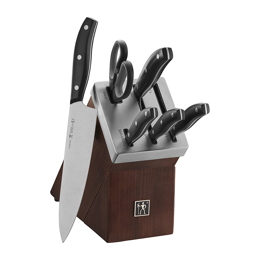 Angle View: Henckels Definition 7-pc Self-Sharpening Block Set - Brown