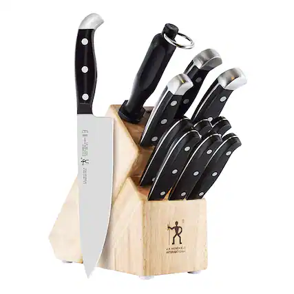 Angle. Henckels - Statement 12-pc Knife Block Set - Natural.