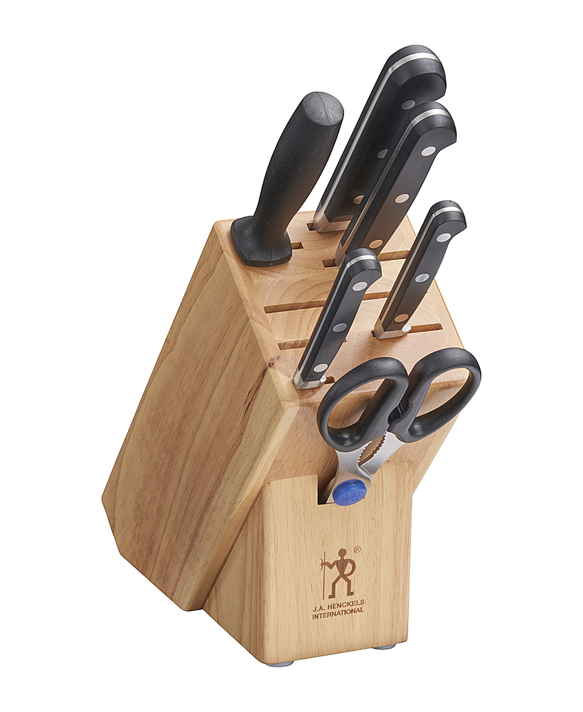 Angle View: Henckels CLASSIC 7-pc Knife Block Set - Brown