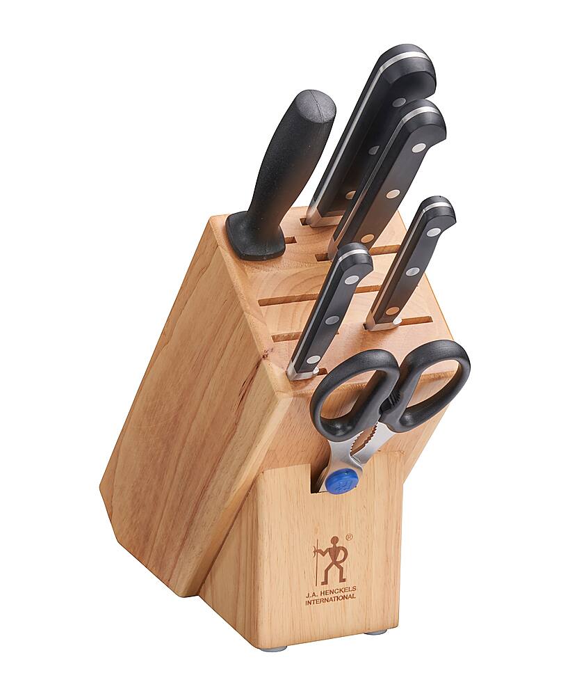 Angle. Henckels - Henckels CLASSIC 7-pc Knife Block Set - Brown.