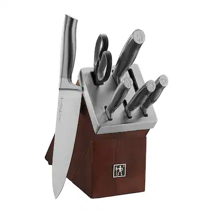 Angle. Henckels - Graphite 7-pc Self-Sharpening Block Set - Brown.