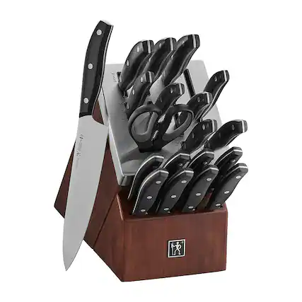 Angle. Henckels - Definition 20-pc Self-Sharpening Block Set - Brown.