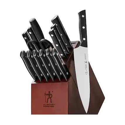 Angle. Henckels - Dynamic 15-pc Knife Block Set - Brown.