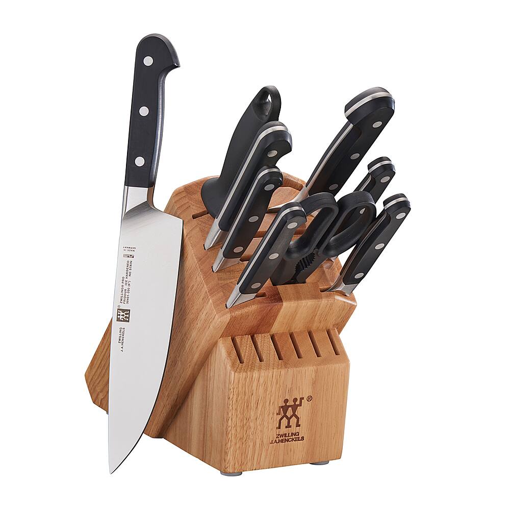 Angle View: ZWILLING - Pro 10-pc Knife Block Set - Natural