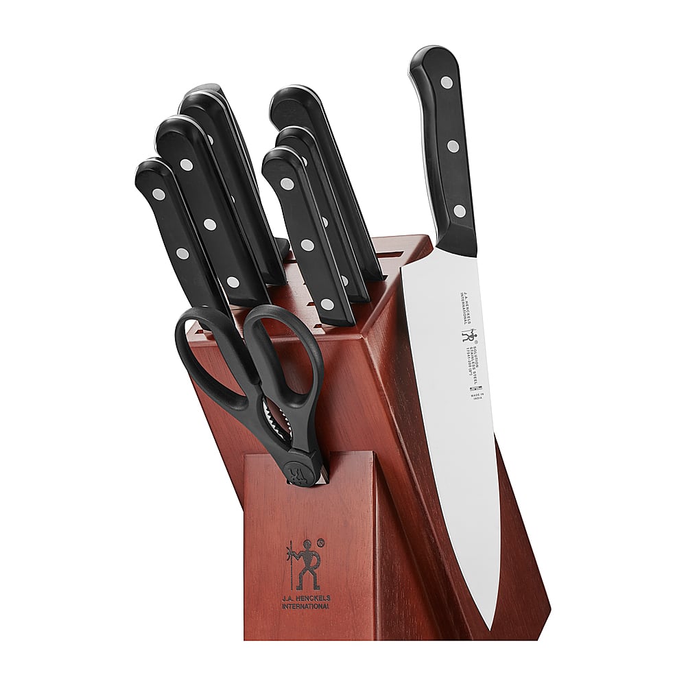 Angle. Henckels - International Solution 10-pc Knife Block Set - Brown.