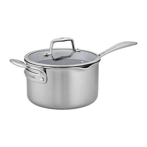 ZWILLING - Clad CFX 4-qt Stainless Steel Ceramic Nonstick Saucepan - Silver